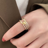 Christmas Gift 2023 New Creative Geometric Element Knot Metal Gold Opening Rings For Woman Fashion Jewelry Luxury Party Girl's Unusual Ring