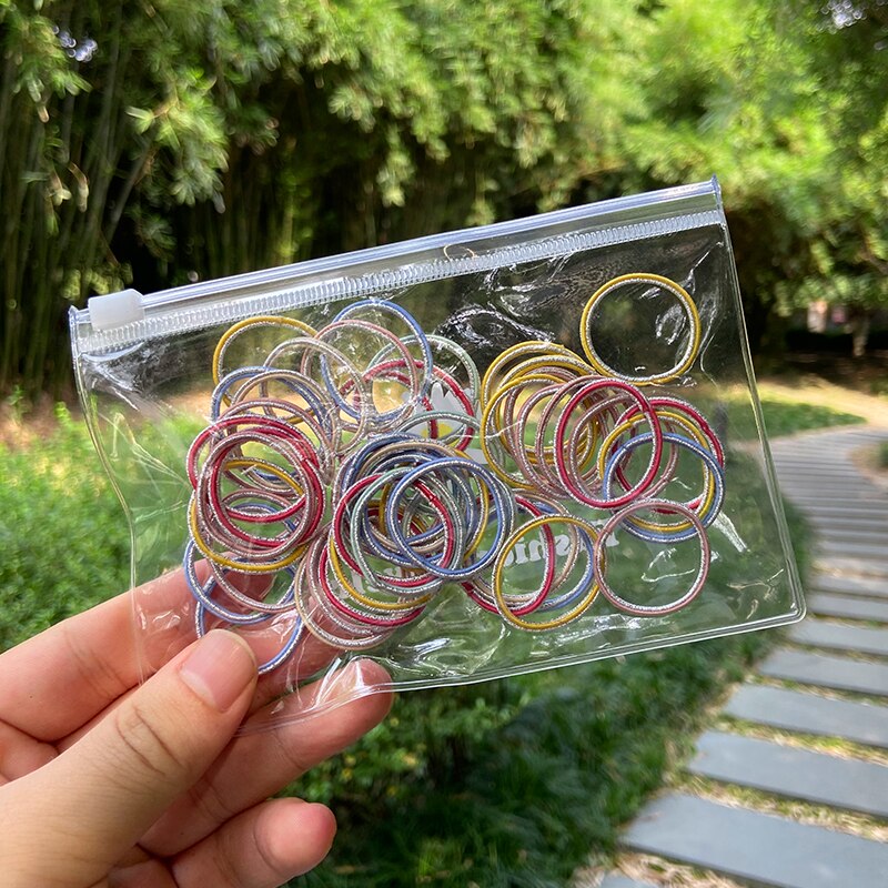 Back to school 2023 AVEURI Girl Candy Color Hair Bands Small Elasticity Rubber Band Nylon Thickened Headband Children Ponytail Fixer Baby Hair Accessories