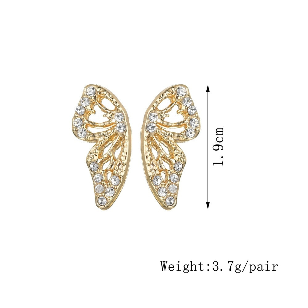 Aveuri Fashion Butterfly Stud Earrings for Women Trend Bohemian Small Piercing Girls Female Metal Earring Sweet Romantic Jewerly AM6000