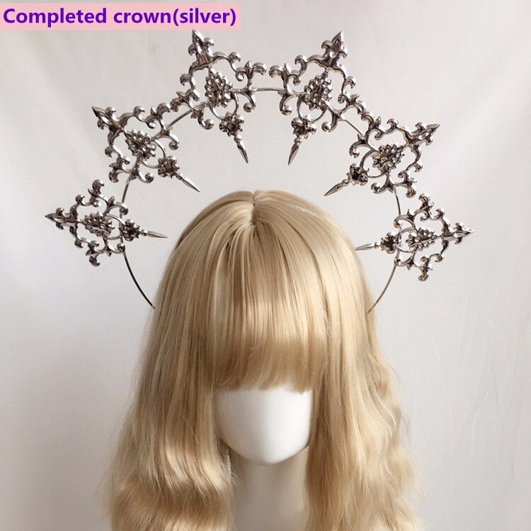 DIY Material Package Lolita Jewelry accessories embossed European style headband hollow crown  beaded headband