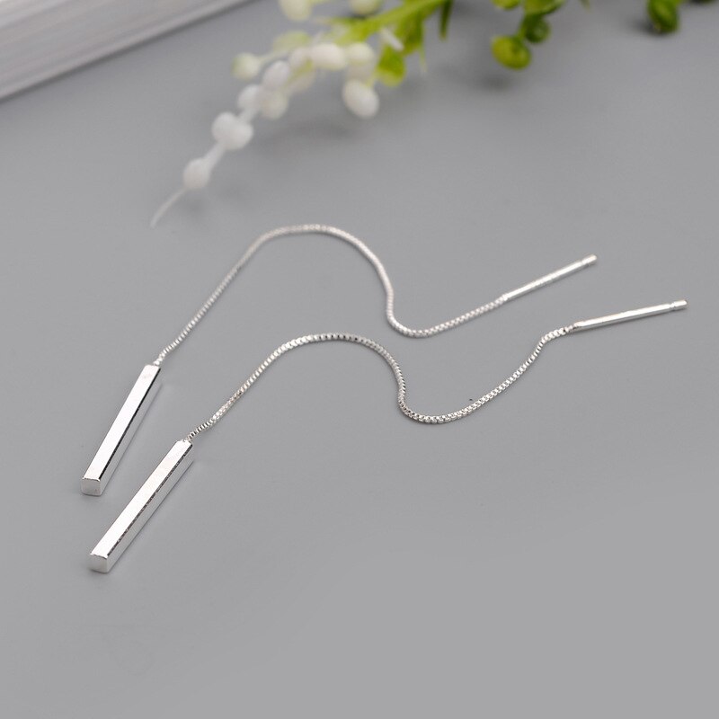 Christmas Gift Long Drop Earrings for Women Prevent allergy Party Gifts Sterling-silver-jewelry pendientes