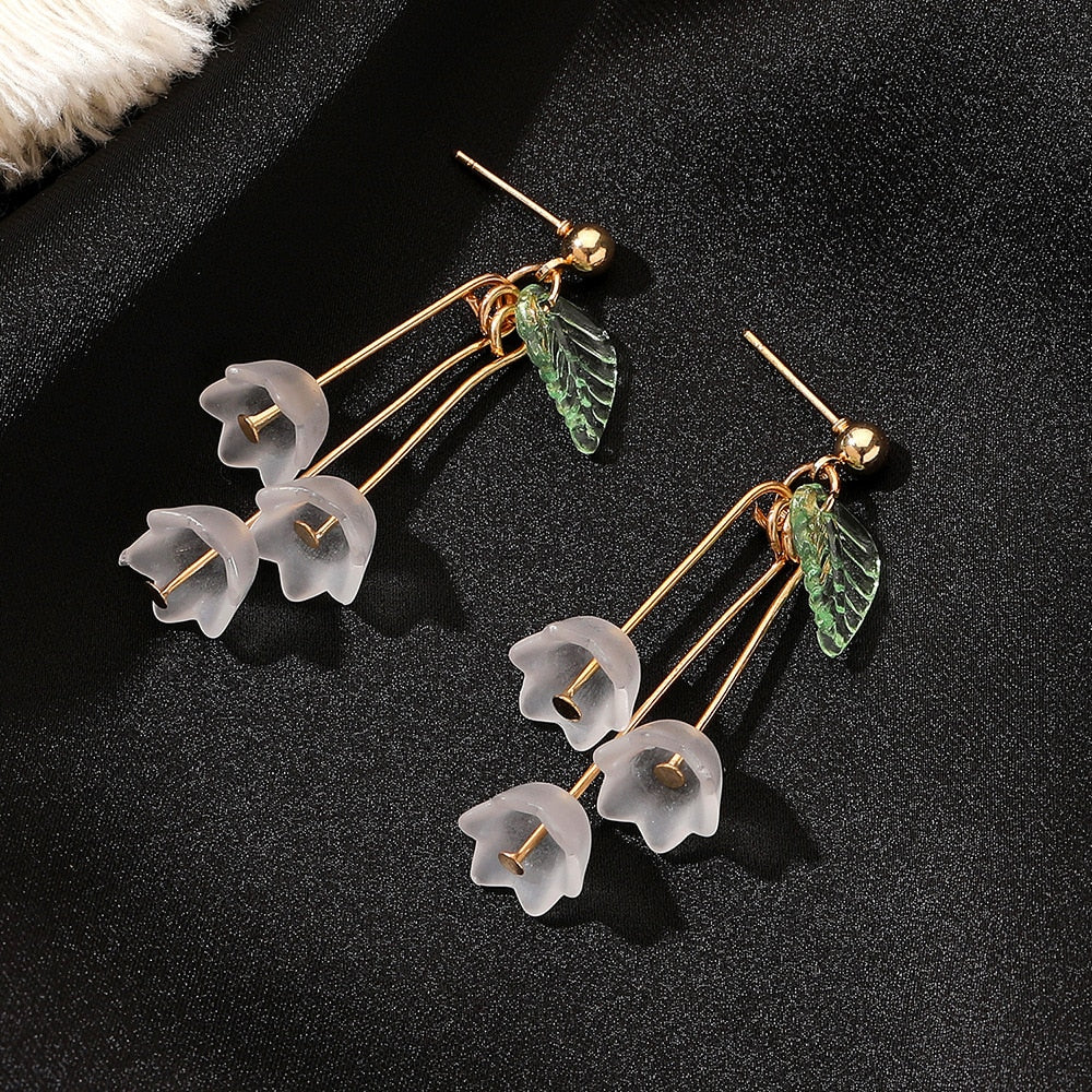 Aveuri New Flower Handmade Bohemia Earrings for Women Boho Long Multi-layer Crystal Petal Tassel Earrings Female Wedding Party Jewelry