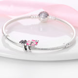 Silver Color Branch Flowers Charm Bead Fit Original Pandach Bracelet women plata de ley Silver Color pendant bead diy jewelry
