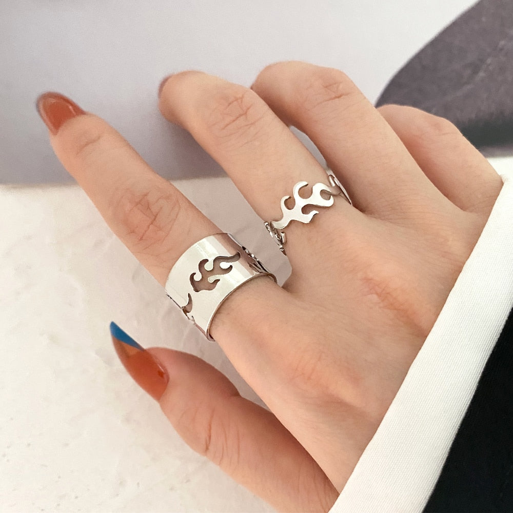 Aveuri Gold Chain Rings Set For Women Fashion Boho Coin Snake Moon Rings Party 2023 Trend Jewelry Gift