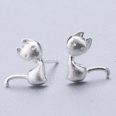 Christmas Gift Prevent Allergy Cat Star Stud Earrings For Women Kids pendientes oorbellen