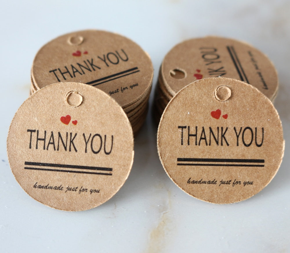 Graduation gifts 100pcs white /kraft paper gift hang tag Newest 3cm circle shape 300g paperboard labels tag cookies wedding favor tag hot selling