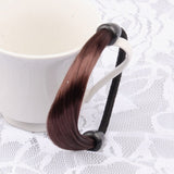 Aveuri Elastic band made of hair Simulation Wig Head Rope  Fashion  Wig Hair Circle Straight Hair Tie Ponytail High Elastic Hair Rope