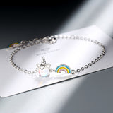 Christmas Gift Unicorn Rainbow Charm Bracelet &Bangle For Women Girls Party Jewelry Pulseras Mujer sl341