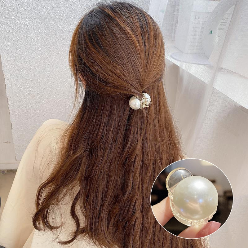 Big Pearl Hair Claw For Women Ladies Makeup Hair Barrettes Hair Accessories Korean Cross Crab Hair Clip Fashion Girl Headwear