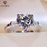 Christmas Gift Rings For Women Hyperbole Heart Cubic Zirconia Ring Wedding Bridal Jewelry Charms Accessorirs Drop Shipping
