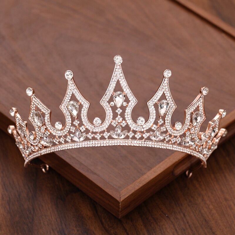 Bridal Crown And Tiara Headpiece Gold Silver Color Rhinestone Crystal Diadem Queen Crown Princess Tiaras Wedding Hair Jewelry