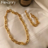 Aveuri Foxanry INS Fashion Alloy Sweater Necklace for Women Vintage France Gold Plated Luxury Jewelry Birthday Party Gift