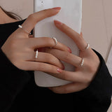 New Arrived Pearl Ring for Women Index Finger Personality Opening Adjustment Tail Ring Fashion Jewelry Party Gift