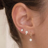 AVEURI 2023 New Arrival Brinco Earrings Cute Jewelry Delicate Girl Women Ear Stud Tiny Cz Flower Sterling Small Minimalist Earring