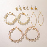 Aveuri Big Simulated bead Earrings 2024 For Women Lover Geometric Gold Round Heart Drop Dangle Earring Korean Statement Jewelry
