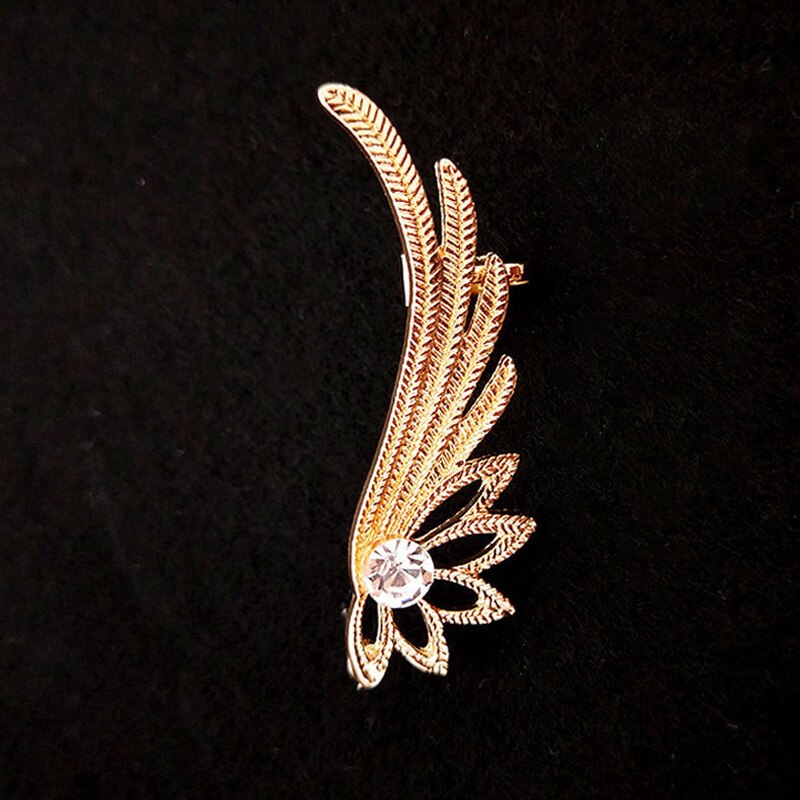 AVEURI Fashion Angel Wings Metal Rhinestone Earrings Women's Exaggerated Drop Earrings Banquet Popular Creative Jewelry Accessories