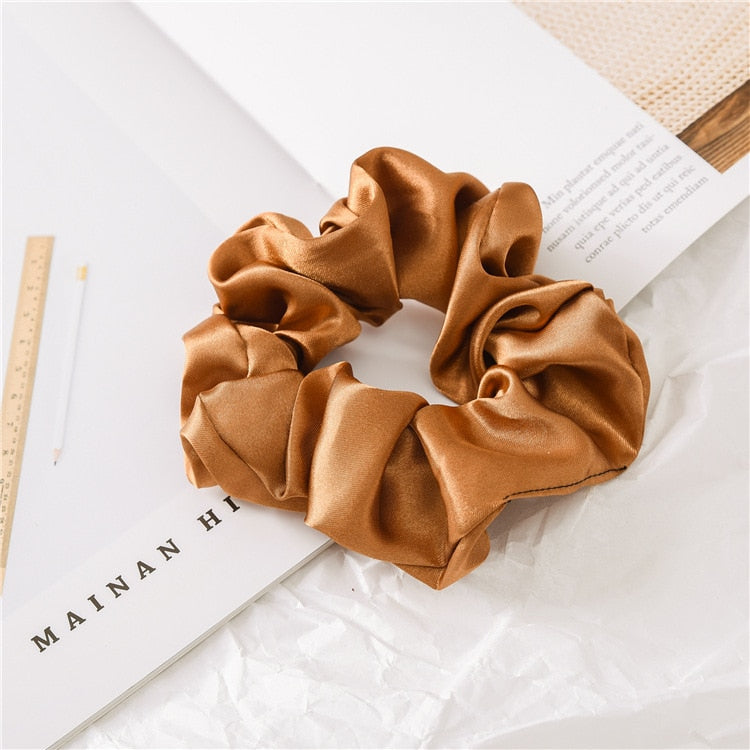 Aveuri Back to school Women Satin Silk Hair Tie Elastic Scrunchies Ponytail Holder Hair Rope Rings New Christmas Hair Accessories