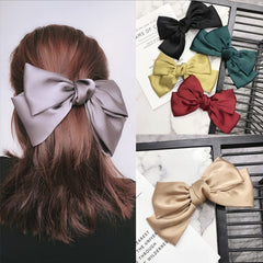 High-end hair accessories women's retro big bow hair clip top clip fairy Mori female line half ball hairpins wild girl headwear