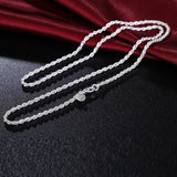 Aveuri Alloy 16/18/20/22/24 Inch 3mm Hemp Rope Chain Necklace For Women Fashion Wedding Charm Jewelry