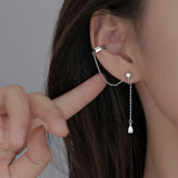 AVEURI Stars Ear Clip Long Tassel Earrings for Women 2023 Zircon Ear Cuff Earring Ear Line Fashion Jewelry Gift