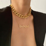 Tocona Bohemian Letter Pendant Necklace for Women Gold Color Alloy Metal Multilayer Sweater Chain Jewelry Festival Gift 16720