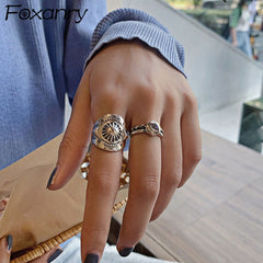 Aveuri alloy Punk Hiphop Rings for Women Couples New Fashion Vintage Handmade Thai Party Jewelry Gifts