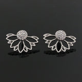 Christmas Gift 2023 Crystal Flower Stud Earrings For Women fashion Jewelry gold sliver Simple design Rhinestones Earring jewelry e0400