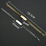Christmas Gift Fashion Customized Words Bar Chain Bracelet For Men Stainless Steel Adjustable Engraving Name Bangle Party Jewelry