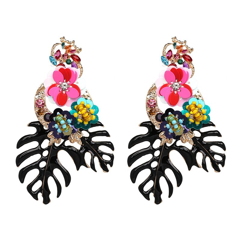 AVEURI  Fashion Jewelry Leaves Drop Earrings For Women Multicolored Dangle Earrings Accessories Brincos