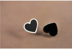 Christmas Gift Engagement Enamel Heart Stud Earrings for Women Wedding