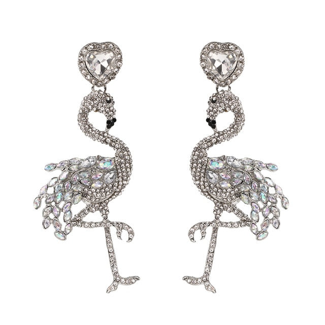 AVEURI  Fish Bird Drop Earrings Statement Earrings Trendy Crystal Oorbellen Wedding Gifts Statement Jewelry Pendientes