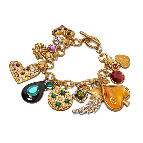 AVEURI  Luxury Charming Bracelet Heart Shaped Crystal Bohemian Statament Jewelry Bangle For Women Gift