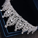 Christmas Gift Baroque Luxury Rhinestone Bridal Crown Tiaras Handmade Silver Color Crystal Diadem Tiaras For Bride Wedding Hair Accessories