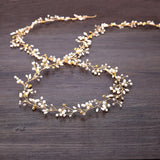 Aveuri 2023 Back To School Romantic Western Wedding Jewelry Headdress For Bride Handmade Wedding Hair Accessories Crown Floral Crystal Pearl Hair Ornaments