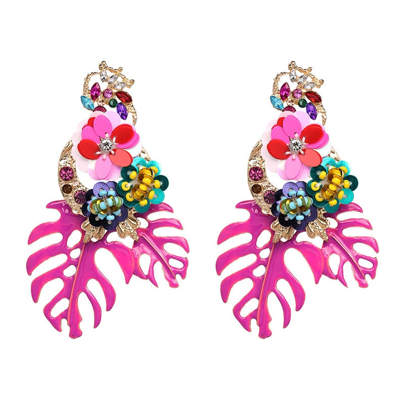 AVEURI  Fashion Jewelry Leaves Drop Earrings For Women Multicolored Dangle Earrings Accessories Brincos