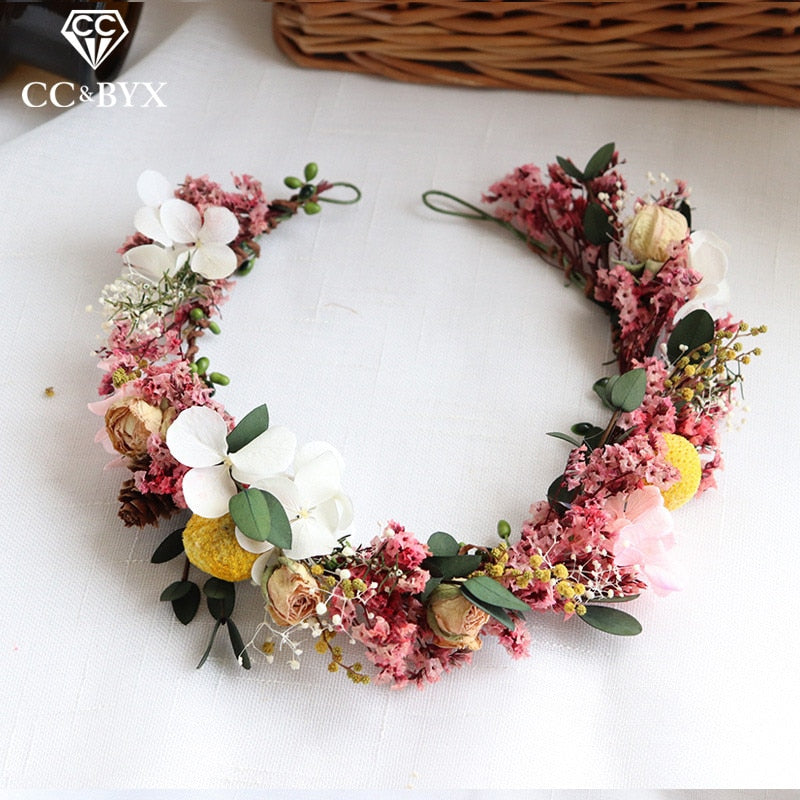 Christmas Gift 100% Handmade Floral Crown Hairbands Forest style  Wedding Hair Accessories For Bridal Bridesmaids Girls Party Seaside mq050