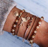AVEURi 2023  6 Style Bohemia Pineapple Flamingo Elephant Charm Bracelets Sets For Women Beads Bracelets Jewelry Gifts