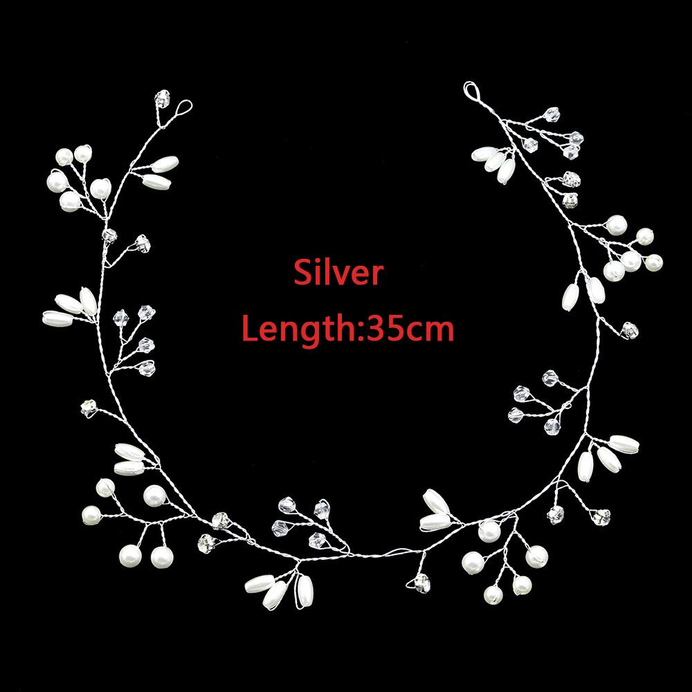 Graduation Gift Fashion Crystal Wedding Hair Accessories Handmade Floral Women Headband Pearl Headpiece Bridal Crown Hair Jewelry