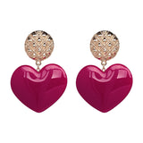 AVEURI  Fashion Jewelry Candy Color Cute Heart Statement Earring Resin Drop Dangle Earrings For Women Pendientes