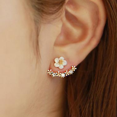 Christmas Gift 2023 Fashion Jewelry Cute Cherry Blossoms Flower Stud Earrings for Women Several Peach Blossoms Earrings
