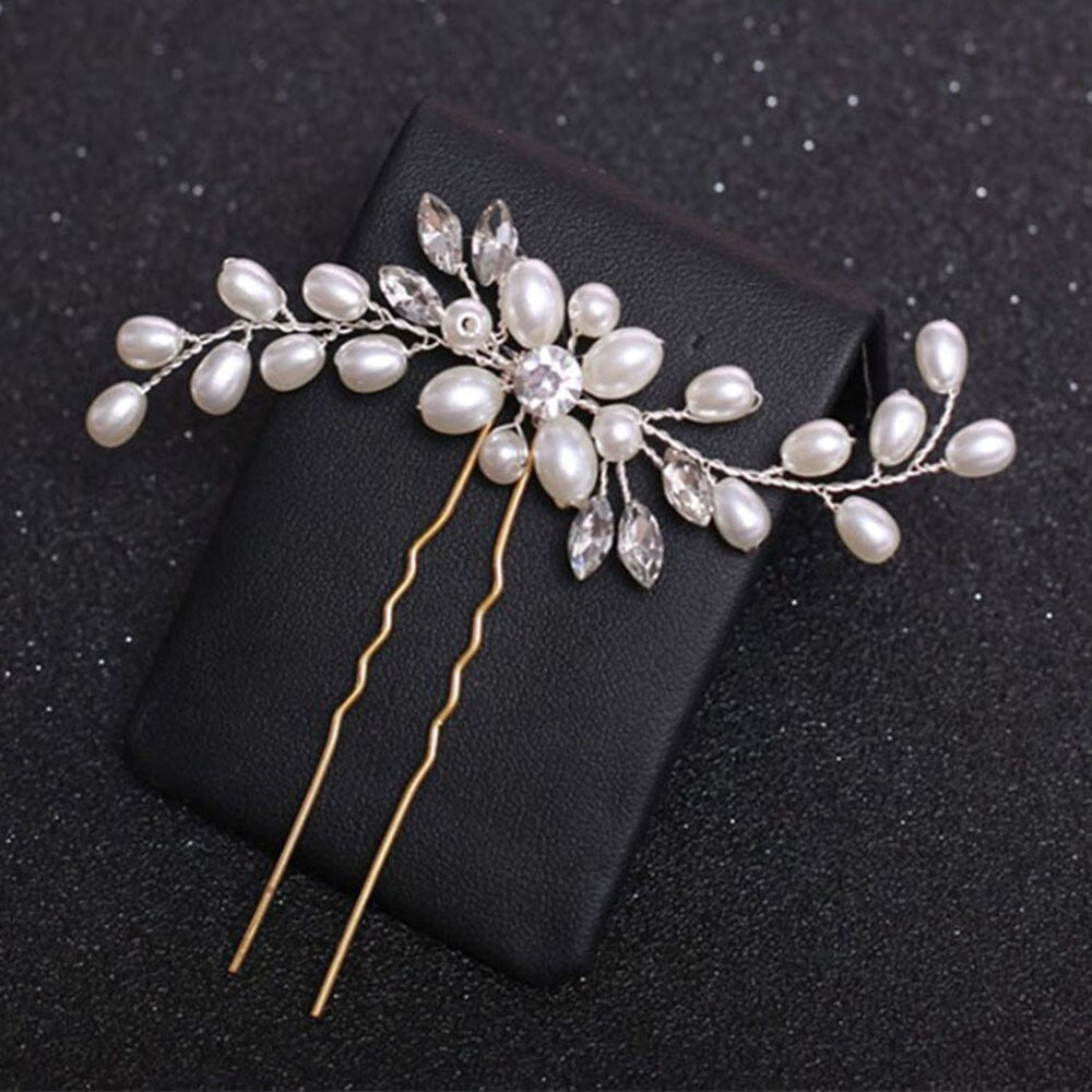 Graduation Gift Fashion Crystal Wedding Hair Accessories Handmade Floral Women Headband Pearl Headpiece Bridal Crown Hair Jewelry