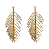 AVEURI  Hot New Boho Statement Gold Leaves Drop Earrings Pendientes Mujer Jewelry Long Dangle Earrings For Women