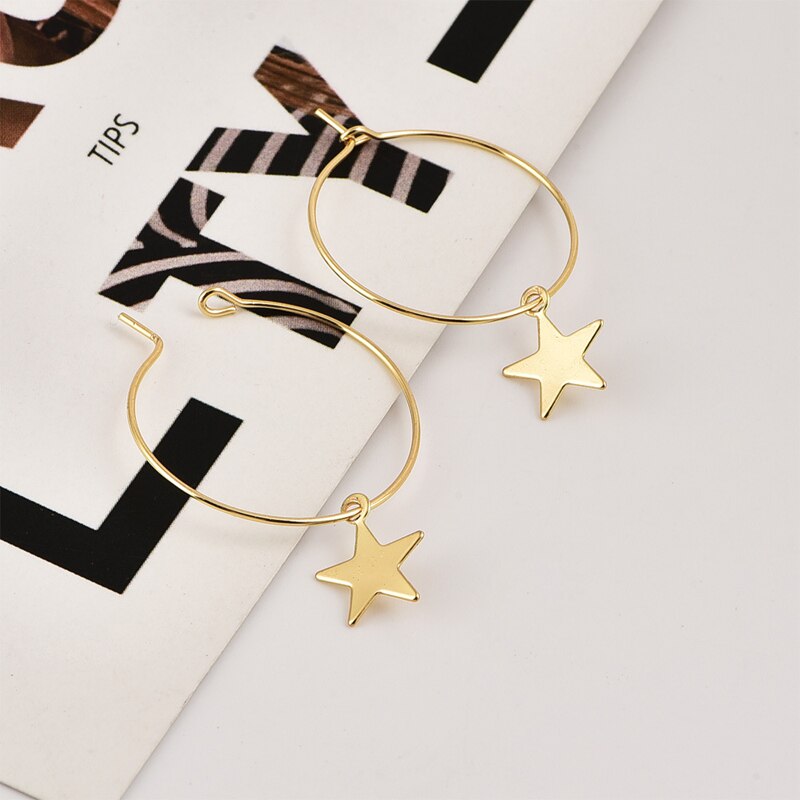 Christmas Gift 2023 New Fashion Earrings Popular Fashion Personality Simple Pentagram Ear Ring Female Accessories Wholesale And Foreign Trade