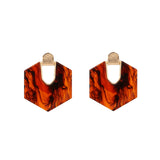 AVEURI  Trendy Summer Acrylic Dangle Drop Geometric Earrings Colorful Resin Geometric Earring Fashion Jewelry