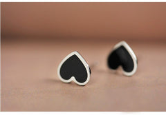 Christmas Gift Engagement Enamel Heart Stud Earrings for Women Wedding