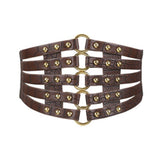 Aveuri Corset Belt Plus Size Designer Belts For Women Wide Cinturon Mujer Elastic Cummerbunds Waist Shaper Punk Rivet Ceinture Stretch