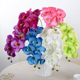 Aveuri Artificial Silk White Orchid Flowers High Quality Butterfly Moth Phalaenopsis Fake Flower for Wedding Home Festival Decoration