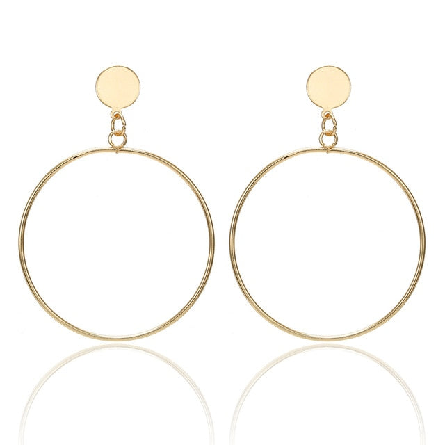 Fashion Statement Geomet Earrings 2023 Big Round earrings For Women clip earrings without piercing Earrings Ear Clips Jewelry