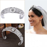 Aveuri Super Luxury European Meghan Princess Queen Tiaras Crowns Vintage Royal Crystal Diadem Bridal Wedding Tiara Head Ornaments CR112