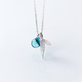 Aveuri alloy Blue Mermaid Pendant Necklace For Women Wedding Birthday Creative Fashion Jewelry dz560